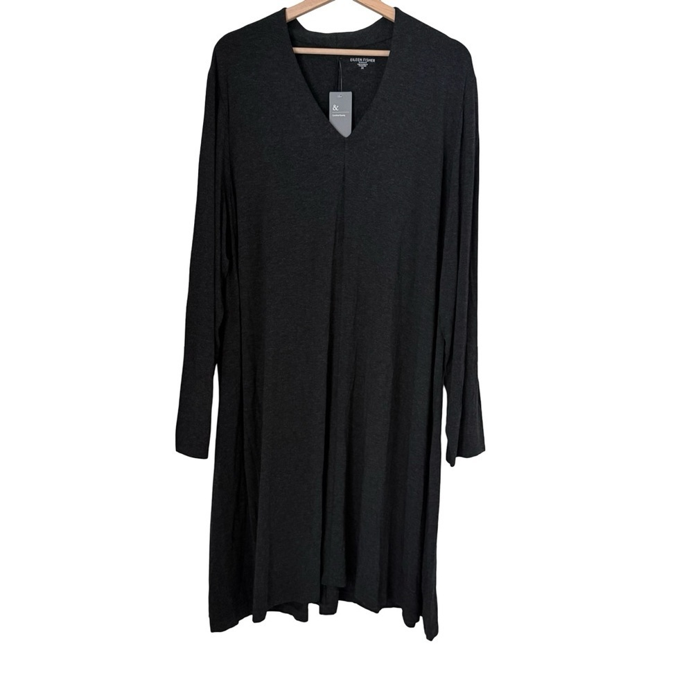 NWT Eileen Fisher Viscose Stretch V-neck Dress Sz 3X